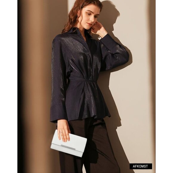 🆕Women White Faux Leather Small Clutch Purse Straw Wristlet Crossbody Bag - Picture 3 of 9